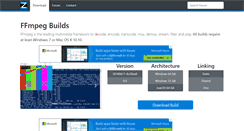 Desktop Screenshot of ffmpeg.zeranoe.com